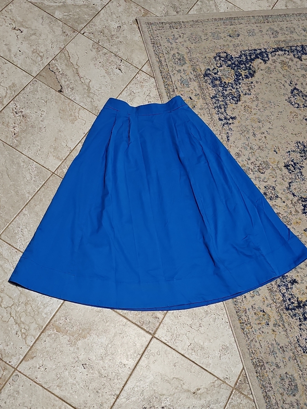Boden Blue Isabella Cotton Sateen Skirt Size 6R - Picture 2 of 6
